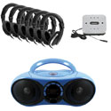 Bluetooth Boombox Listening Center with 6x LS9000 Headphones