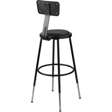 25"-33"H Adjustable Stool with Padded Back and Seat